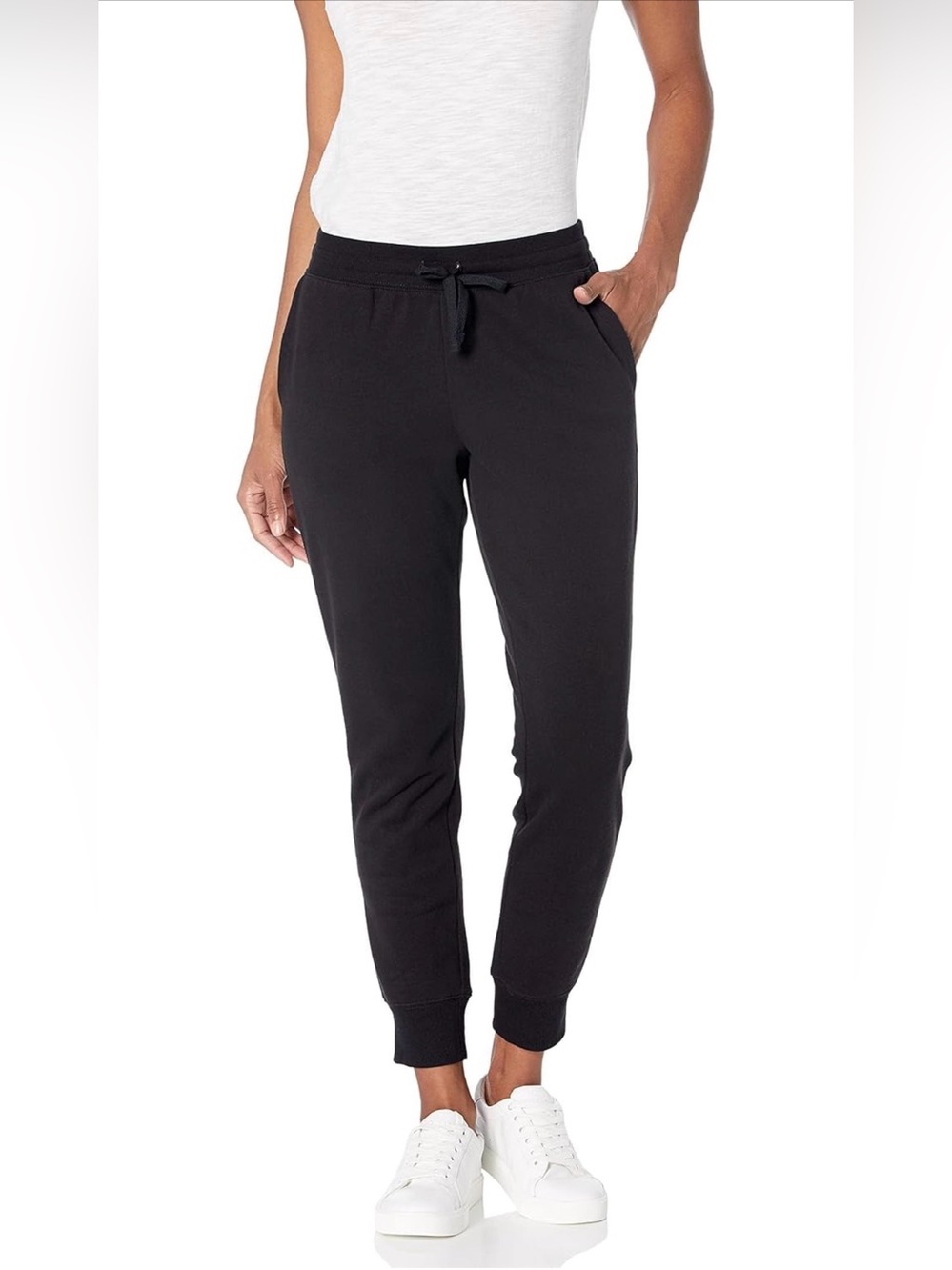 NWT Amazon Essentials Black Fleece Jogger Sweat-pant Size Large